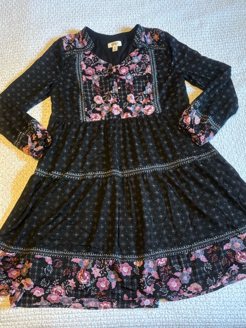 Style & Co Printed Peasant Dress